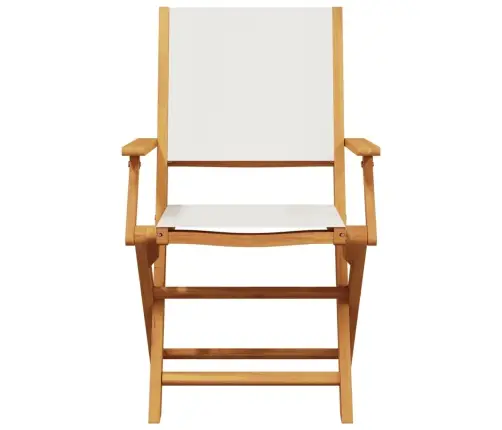 3-Daļīgs Bistro Mēbeļu Komplekts, Krēmbalts, Audums, Masīvkoks Vidaxl