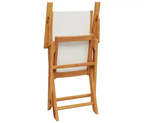 3-Daļīgs Bistro Mēbeļu Komplekts, Krēmbalts, Audums, Masīvkoks Vidaxl