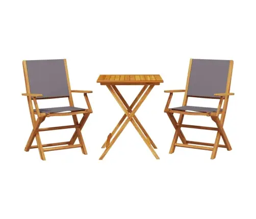 3-Daļīgs Bistro Mēbeļu Komplekts, Antracītpelēks, Audums, Koks Vidaxl