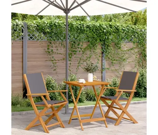 3-Daļīgs Bistro Mēbeļu Komplekts, Antracītpelēks, Audums, Koks Vidaxl