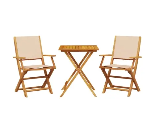 3-Osaline Bistrookomplekt, Beež, Kangas Ja Täispuit