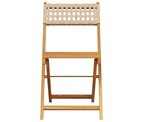 3-Daļīgs Bistro Mēbeļu Komplekts, Bēša Pe Rotangpalma, Koks Vidaxl