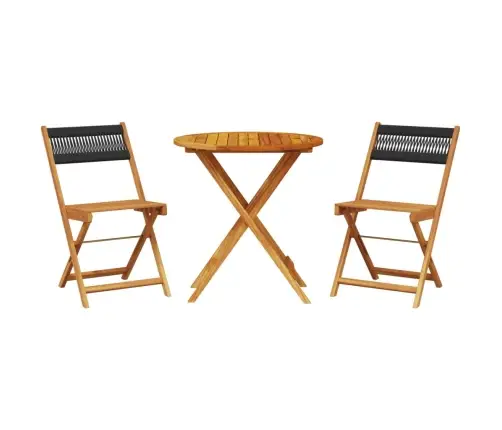 Bistro Baldų Komplektas, 3 Dalių, Juodas, Pp Ir Mediena