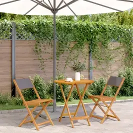 3-Daļīgs Bistro Mēbeļu Komplekts, Antracītpelēks, Audums, Koks Vidaxl