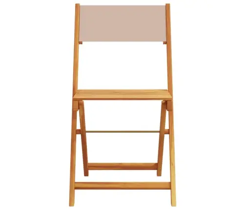 3-Daļīgs Bistro Mēbeļu Komplekts, Pelēkbrūns, Audums, Masīvkoks Vidaxl