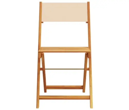 3-Daļīgs Bistro Mēbeļu Komplekts, Bēšs, Audums, Masīvkoks Vidaxl