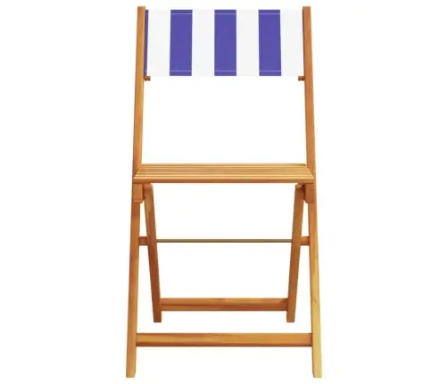 3-Daļīgs Bistro Mēbeļu Komplekts, Zils Un Balts, Audums, Koks Vidaxl