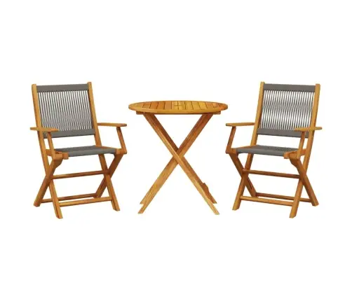 3-Osaline Bistrookomplekt, Hall ,Polüpropüleenist Ja Täispuit