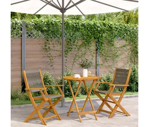 3-Osaline Bistrookomplekt, Hall ,Polüpropüleenist Ja Täispuit