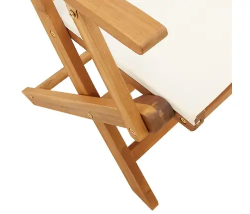 3-Daļīgs Bistro Mēbeļu Komplekts, Krēmbalts, Audums, Masīvkoks Vidaxl