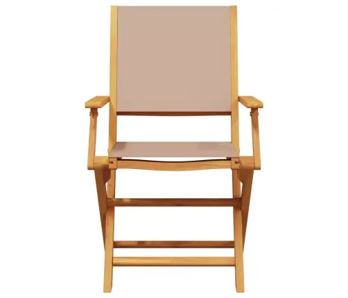 3-Daļīgs Bistro Mēbeļu Komplekts, Pelēkbrūns, Audums, Masīvkoks Vidaxl