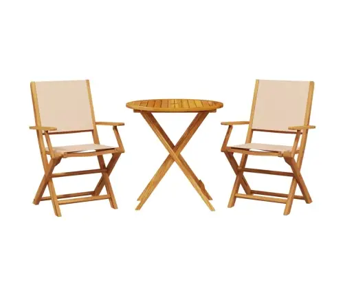 3-Osaline Bistrookomplekt, Beež, Kangas Ja Täispuit