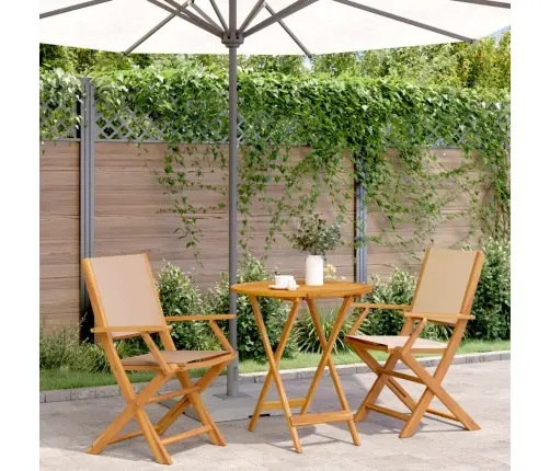 3-Osaline Bistrookomplekt, Beež, Kangas Ja Täispuit