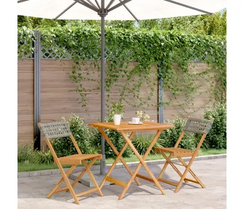 3-Osaline Bistrookomplekt, Hall ,Polürotang Ja Täispuit