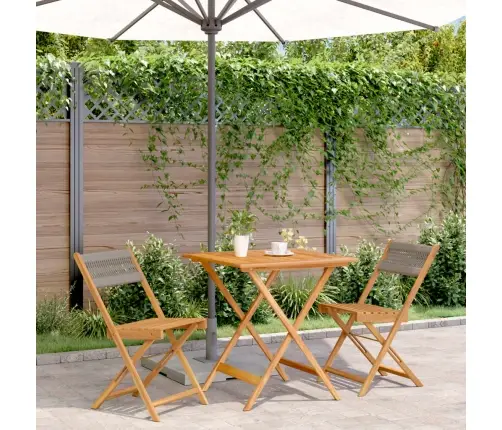 3-Daļīgs Bistro Mēbeļu Komplekts, Pelēks, Polipropilēns, Koks Vidaxl