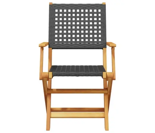 3-Daļīgs Bistro Mēbeļu Komplekts, Melna Pe Rotangpalma, Koks Vidaxl