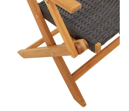 3-Daļīgs Bistro Mēbeļu Komplekts, Melna Pe Rotangpalma, Koks Vidaxl