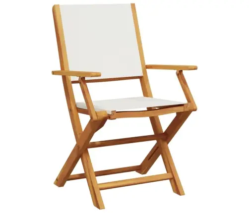 3-Daļīgs Bistro Mēbeļu Komplekts, Krēmbalts, Audums, Masīvkoks Vidaxl