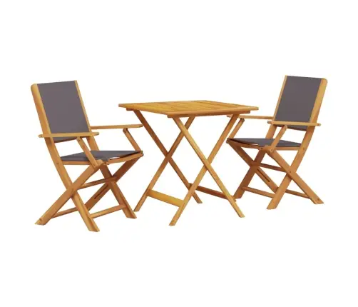 3-Daļīgs Bistro Mēbeļu Komplekts, Antracītpelēks, Audums, Koks Vidaxl