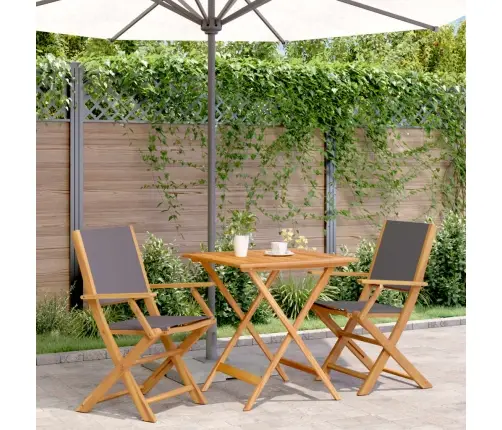 3-Daļīgs Bistro Mēbeļu Komplekts, Antracītpelēks, Audums, Koks Vidaxl