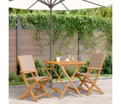 3-Osaline Bistrookomplekt, Hallikaspruun, Kangas Ja Täispuit