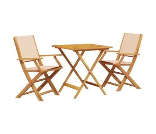 3-Osaline Bistrookomplekt, Beež, Kangas Ja Täispuit