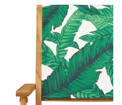 3-Daļīgs Bistro Mēbeļu Komplekts, Lapu Apdruka, Audums, Koks Vidaxl