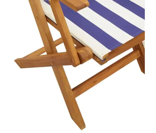 3-Osaline Bistrookomplekt, Sinine Ja Valge, Kangas Ja Täispuit