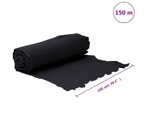 Ģeotekstila Membrāna, Melna, 1 X 150 M, Poliestera Šķiedra Vidaxl