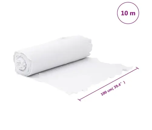Ģeotekstila Membrāna, Balta, 1 X 10 M, Poliestera Šķiedra Vidaxl