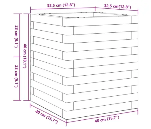 Dārza Puķu Kaste, 40X40X46 Cm, Priedes Masīvkoks Vidaxl