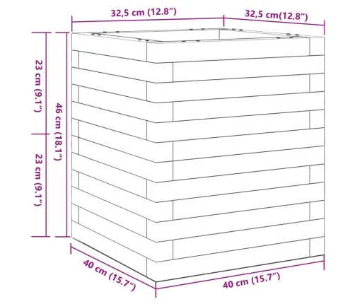 Aia Taimekast, 40X40X46 M, Immutatud Männipuit