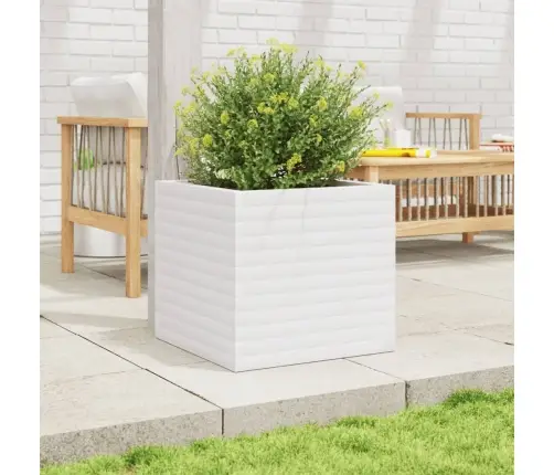 Dārza Puķu Kaste, Balta, 50X50X46 Cm, Priedes Masīvkoks Vidaxl
