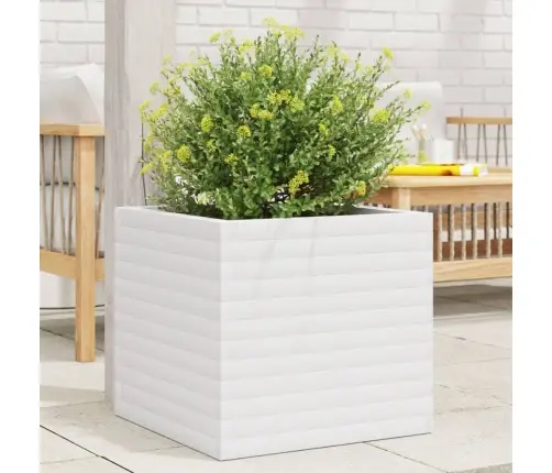 Dārza Puķu Kaste, Balta, 50X50X46 Cm, Priedes Masīvkoks Vidaxl