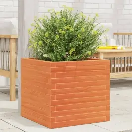 Dārza Puķu Kaste, Vaska Brūnas, 50X50X46 Cm, Priedes Masīvkoks Vidaxl