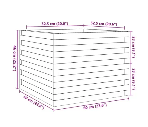 Dārza Puķu Kaste, 60X60X46 Cm, Duglasa Egles Masīvkoks Vidaxl