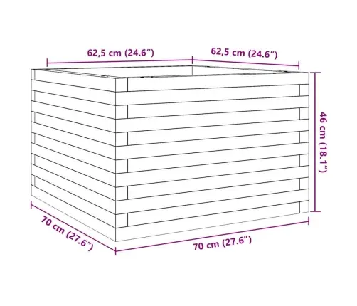 Aia Taimekast, Valge, 70X70X46 cm Männipuit