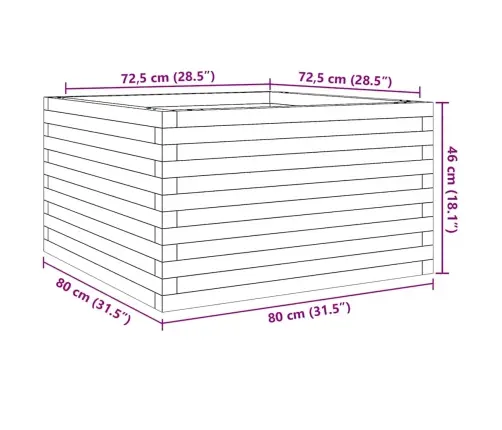 Aia Taimekast, 80X80X46 cm Männipuit