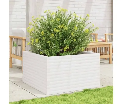Dārza Puķu Kaste, Balta, 80X80X46 Cm, Priedes Masīvkoks Vidaxl