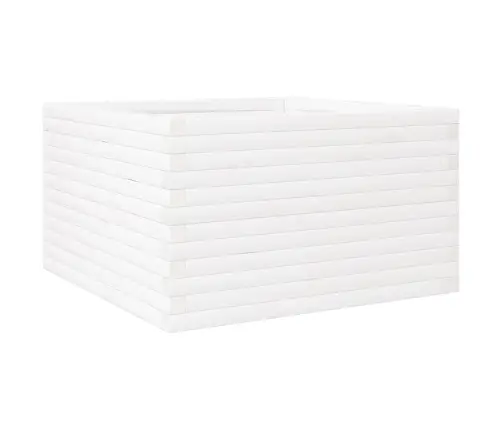 Dārza Puķu Kaste, Balta, 80X80X46 Cm, Priedes Masīvkoks Vidaxl