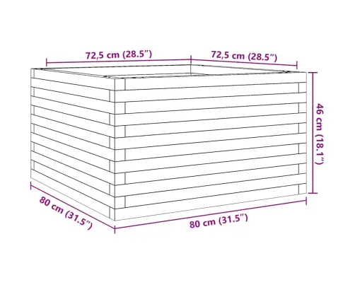 Aia Taimekast, 80X80X46 cm Immutatud Männipuit