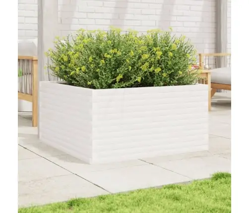 Dārza Puķu Kaste, Balta, 90X90X46 Cm, Priedes Masīvkoks Vidaxl