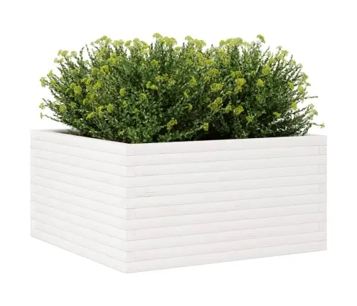 Dārza Puķu Kaste, Balta, 90X90X46 Cm, Priedes Masīvkoks Vidaxl