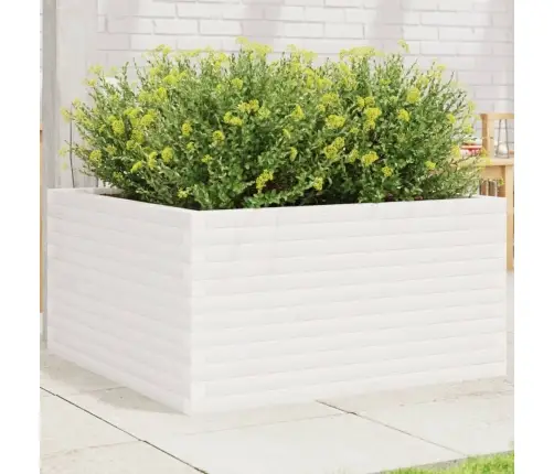 Dārza Puķu Kaste, Balta, 90X90X46 Cm, Priedes Masīvkoks Vidaxl