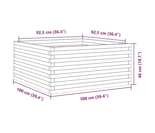 Aia Taimekast, 100X100X46 cm Männipuit