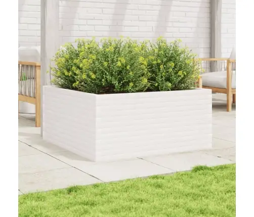 Dārza Puķu Kaste, Balta, 100X100X46 Cm, Priedes Masīvkoks Vidaxl
