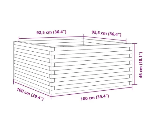 Dārza Puķu Kaste, Balta, 100X100X46 Cm, Priedes Masīvkoks Vidaxl
