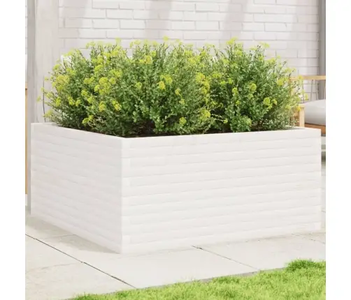 Dārza Puķu Kaste, Balta, 100X100X46 Cm, Priedes Masīvkoks Vidaxl