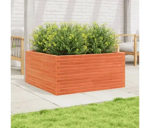 Dārza Puķu Kaste, Vaska Brūnas, 100X100X46 Cm Priedes Masīvkoks Vidaxl