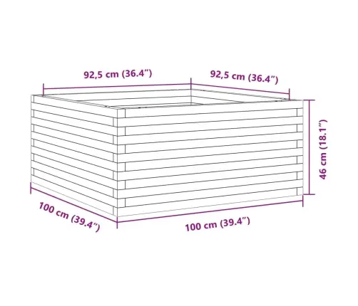 Dārza Puķu Kaste, Vaska Brūnas, 100X100X46 Cm Priedes Masīvkoks Vidaxl